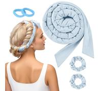 BUTBU Heatless Curlers Headband, 5PCS No Heat Hair-Curlers and Rollers, Soft Sleep Overnight Hair-Curls Set, heatless Curling Gift Kit for Women Long and Short Wave hair (Blue)