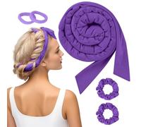 BUTBU Heatless Curlers Headband, 5PCS No Heat Hair-Curlers and Rollers, Soft Sleep Overnight Hair-Curls Set, heatless Curling Gift Kit for Women Long and Short Wave hair (Dark Purple)