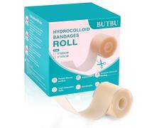 BUTBU Hydrocolloid Roll, 5cm x 5m Extra Thin Hydrocolloid Dressing, Waterproof and Breathable hydrocolloid Patch Bandages, Self-Adhesive, Ultra Absorbent, Cut-to-Size, for Burn Blister Acne