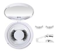 BUTBU Magnetic Eyelashes with Applicator, Reusable Magnetic Lashes, No Glue Needed, Easy to Wear and Remove, Natural Look 3D Curly Lashes Kit, False Eye Lash for Daily & Party Make Up (Style C2)
