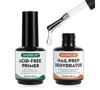 BUTBU Nail Dehydrator and Primer Set, 2PCS 15ml Nail Primer and Nail Prep Dehydrate, Professional Natural Nail Bond primer, Acid Free Superior Bonding Primers for Gel Nail Polish, Acrylic Powder
