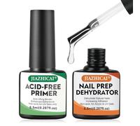BUTBU Nail Dehydrator and Primer Set, 2PCS 8ml Nail Primer and Nail Prep Dehydrate, Professional Natural Nail Bond primer, Acid Free Superior Bonding Primers for Gel Nail Polish, Acrylic Powder