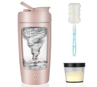 BUTBU Protein Shaker Bottle, USB C Rechargeable Electric Protein Shake Mixer, Portable Blender Cup with a Supplement Storage, Gym Shaker Cups for Proteins Shakes and Meal Replacement Shakes (Pink)