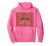 Butcher Girl Meat Cleaver Coquette Bow Pullover Hoodie