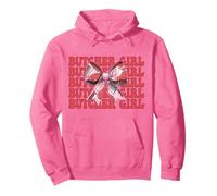 Butcher Girl Meat Cleaver Coquette Bow Pullover Hoodie
