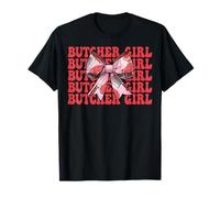 Butcher Girl Meat Cleaver Coquette Bow T-Shirt