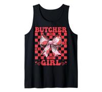 Butcher Girl Meat Cleaver Coquette Bow Tank Top