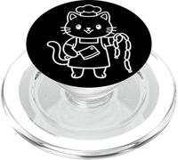 Butcher Kawaii Cat Butchery Meat Preparation PopSockets PopGrip for MagSafe