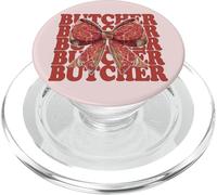 Butcher Meat Cleaver Girl Mom Coquette Bow PopSockets PopGrip for MagSafe