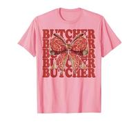 Butcher Meat Cleaver Girl Mom Coquette Bow T-Shirt