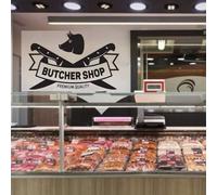 Butcher Shop Logo Removable Vinyl Wall Sticker for Butcher Shop or Supermarket Black Quote Wall Sticker 42 x 64 cm