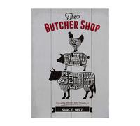 Butcher Shop Wall Plaque, MDF - Grey
