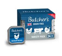 Butcher's Complete Wet Tray Grain Free Hypoallergenic Adult Dog Food Variety Pack 24x150g - Chicken, Beef & Turkey - Complete & Balanced