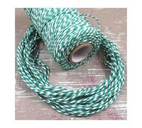 BUTCHERS - BAKERS CRAFT 1.5mm TWINE *25 COLOURS* CORD STRINGING PARCELS GARDEN (Full Roll 100 Yards, Green/Blue & White T2062)