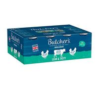 Butcher's Complete Wet Can Adult Dog Food Lean & Tasty Pack 12x390g | Complete & Balanced - British & Irish Farmed - Lower in Fat - Contains Chicken, Beef & Turkey Recipes