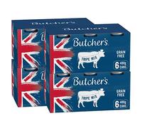 Butcher's Complete Wet Can Adult Dog Food Tripe Mix Pack 24 x 400g | Complete & Balanced - British & Irish Farmed - High Quality Protein - Supports Immune Systems - Contains Tripe Recipes
