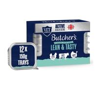 Butcher's Complete Wet Tray Adult Dog Food Lean & Tasty Pack 12x150g | Complete & Balanced - British & Irish Farmed - High Quality Protetin - Contains Chicken, Beef & Turkey Recipes