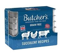 Butcher's Complete Wet Tray Adult Dog Food Succulent Recipes Pack 12x150g | Grain Free for Sensitive Stomachs - Supports Heart Health - British & Irish Farmed - Contains Lamb, Chicken & Beef Recipes