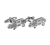 Butchers Cuts of Pork Pig Chef Cufflinks Presented in a Cufflink Box X2AJ681