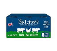 Butchers Dog Food Tins Recipes in Jelly or Tripe Loaf Recipes 6x400g Per Pack (Tripe Loaf Recipes, 2 Pack)