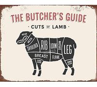 Butcher's Guide Curts of Lamb Metal Tin Sign Family Farmhouse Wall Kitchen Decoration 8x12 Inches (Curts of Lamb)