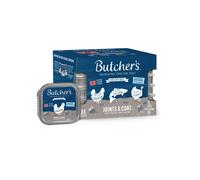 Butcher's Complete Wet Tray Grain Free Hypoallergenic Adult Dog Food Joint & Coat Pack 24x150g - Chicken, Salmon & Turkey