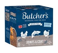 Butcher's Complete Wet Can Grain Free Hypoallergenic Adult Dog Food Joint & Coat Pack 18x390g - Chicken, Salmon & Turkey