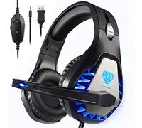 BUTFULAKE GH-1 Gaming Headset for PS4, Xbox One, Xbox One S, PC, Nintendo Switch, Mac, Laptop, Computer, 3.5mm Wired Pro Stereo Over Ear Gaming Headphones with Noise Cancelling Mic &LED Light, Black