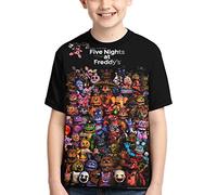 buthynd Five Nights at Freddy's Kids T-Shirt, 3D Printed FNAF Boys Girls Short Sleeves, Youth Summer Novelty Crewneck Tops Tees