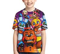 buthynd Five Nights at Freddy's Kids T-Shirt, 3D Printed FNAF Boys Girls Short Sleeves, Youth Summer Novelty Crewneck Tops Tees