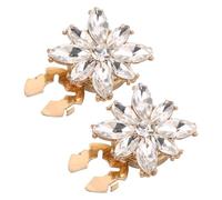 BUTIFULSIC 1 Pair Golden Rhinestone Cuff Links with Clip-on Design, Elegant Alloy Button Covers for Men and Women Shirts, Versatile Styling for Weddings and Banquets
