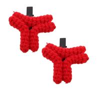 BUTIFULSIC 1 Pair Red Knitted Angry Mark Hair Clip Creative Yarn Barrette for Women, Decorative Bangs Headwear, Hair Stylist Essential for Parties and Daily Styling