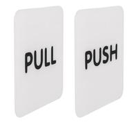 BUTIFULSIC 1 Pair White Acrylic Push Pull Door Sign Sticker for Office and Restaurant Use, Waterproof and Indoor Sturdy Adhesive Sticker That Does Not Fade for Five Years