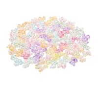 BUTIFULSIC 100Pcs Acrylic Bear Spacer Beads Mixed Ab Colors for Jewelry Making Cute Animal Beads for Necklaces Bracelets Hair Ties DIY Craft Accessories