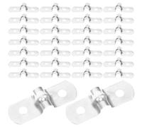 BUTIFULSIC 100pcs Heavy Duty Stainless Steel Pipe Strap Clamp with Double Hole Design, U-Shaped Rigid Structure and Brushed Surface Finish for Quick Installation in Mep Engineering