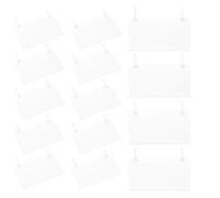 BUTIFULSIC 100pcs Plastic Basket Label Holders with Double Ear Snap Lock Transparent Wire Shelf Price Sign Clips for Retail Stable Hanging Wire Rack Label Holders for Market Display