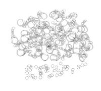 BUTIFULSIC 100pcs Silver Zinc Alloy C-Shaped Swivel Clasps Metal Key Chain Hooks with Spring Buckles for DIY Jewelry Making, Craft Keychains, and Quick Release Keyring Attachments