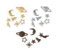 BUTIFULSIC 105pcs DIY Epoxy Charms with Moon Star Metal Fillers for Jewelry Crafting Smooth Surface Bright Color Craft Accessories for Handmade Resin Art