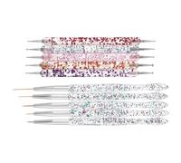 BUTIFULSIC 10pcs Double-ended Nail Art Dotting Tool Nail Drawing Brushes for Detailed Floral and Geometric Designs Portable Professional Design Pens