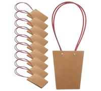 BUTIFULSIC 10pcs Medium Yellow Kraft Paper Flower Bag for Dried Flowers Potted Plants with Wide Opening Floral Packaging