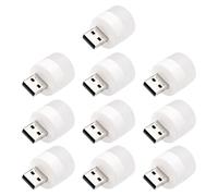 BUTIFULSIC 10pcs Mini USB Atmosphere Lamp White Low Power Consumption PVC USB Connector Bedside Ambient Lighting Illumination Light for Night Driving and Vehicle Use
