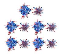 BUTIFULSIC 10pcs Patriotic Hair Clips and Babies with Comfortable Wear and Versatile Styling, for July 4th Independence Day and Family Gatherings, Featuring Red White Blue Pom Pom Design