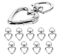 BUTIFULSIC 10pcs Spring Clasp Connector Spring Snap Clip for Bag Silver Zinc Alloy D-Shaped Quick Connect and Release Smooth to Open and Close for Backpack Decorations Daily Life DIY Jewelry