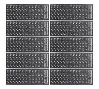 BUTIFULSIC 10pcs White Pvc Keyboard Stickers for Computer and Laptop, No Glue Residue, Convert Keyboard Keys to Arabic Language, Suitable for Office and Home Use