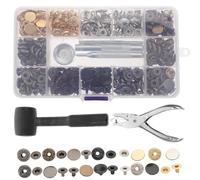 BUTIFULSIC 120pcs Leather Snap Button Kit 12.5Mm Metal Snaps with 6 Colors and 4 Setting Tools for Clothing Jackets Jeans Bracelets Bags DIY Craft