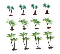 BUTIFULSIC 12pcs Miniature Coconut Palm Tree Models DIY Landscape Sand Table Decor for Beach Scenes and Micro Garden Crafting