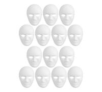 BUTIFULSIC 14pcs Paper Masks White Full Face Vintage Carnival Mask Look Gender Neutral Design Supports Hand Painting Breathable Fit for Cosplay Theater
