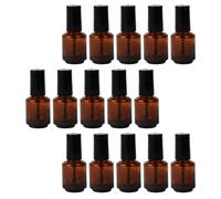 BUTIFULSIC 15pcs Empty Nail Polish Bottles Glass Vials DIY Craft Storage Cylindrical Bottles for Nail Art