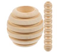BUTIFULSIC 15pcs Wooden Beehive Beads Fine Workmanship Decorative Use Khaki Color Unique Creative Beehive Bead Modeling Design for Garden Aquarium Decoration