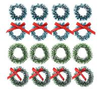 BUTIFULSIC 16pcs Christmas Decorative Pine Needle Wreaths Synthetic Material Lightweight Hanging Wreaths for Wedding and Holiday Decorations with Easy Installation